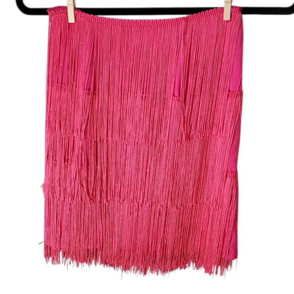 Showpo. Dresses & Skirts - Showpo Siofra Hot Pink 4 Tier Fringe Mini Skirt Sz 0